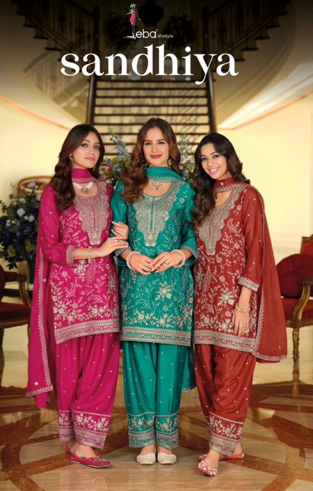 Sandhiya By Eba Chinon Wholesale Readymade Suits Suppliers In Mumbai
